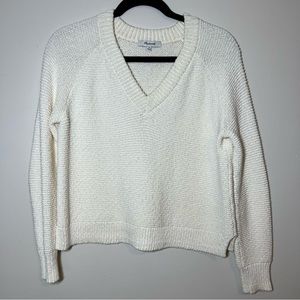 Madewell Knit Cotton V-Neck Sweater
